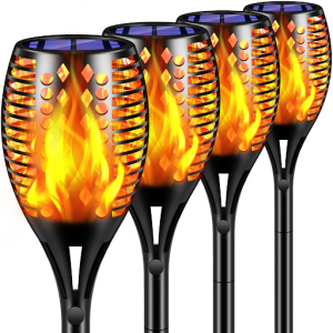 camp lighting ideas:  Solar Torches